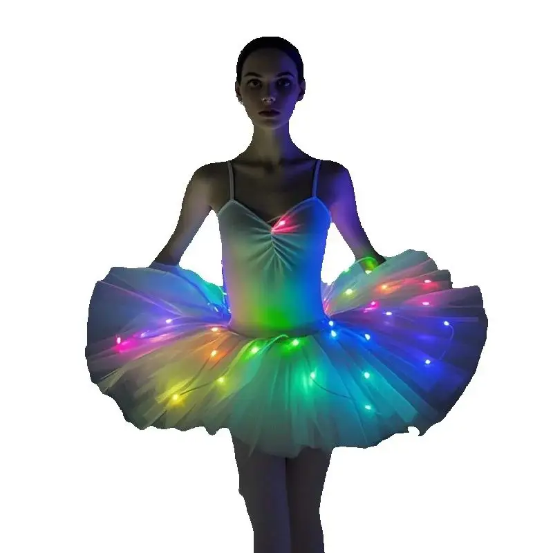 

Adult Costumes Ballerina Children Fluffy Fluorescent Performance Costumes Children Fluorescent Performance Wedding Dance Clothes