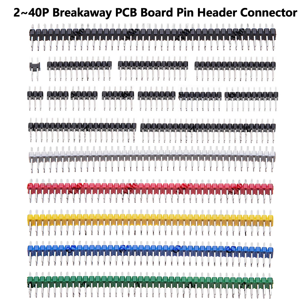 10PCS 2.54MM 2 * 2/3/4/6/8/10/12/15/20/40P Double Row Male 2~40P Breakaway PCB Board Pin Header Connector Strip Pin