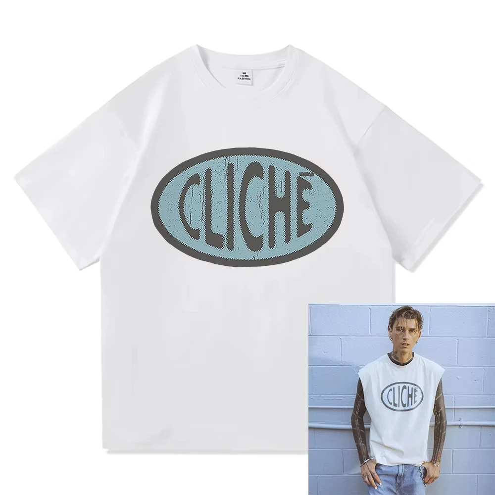 Camiseta con Estampado del Álbum Lost Americana de MGK, en Oferta, para Hombre y Mujer, Cuello Redondo, Algodón, Verano, Nueva, Estilo Harajuku, Oversize