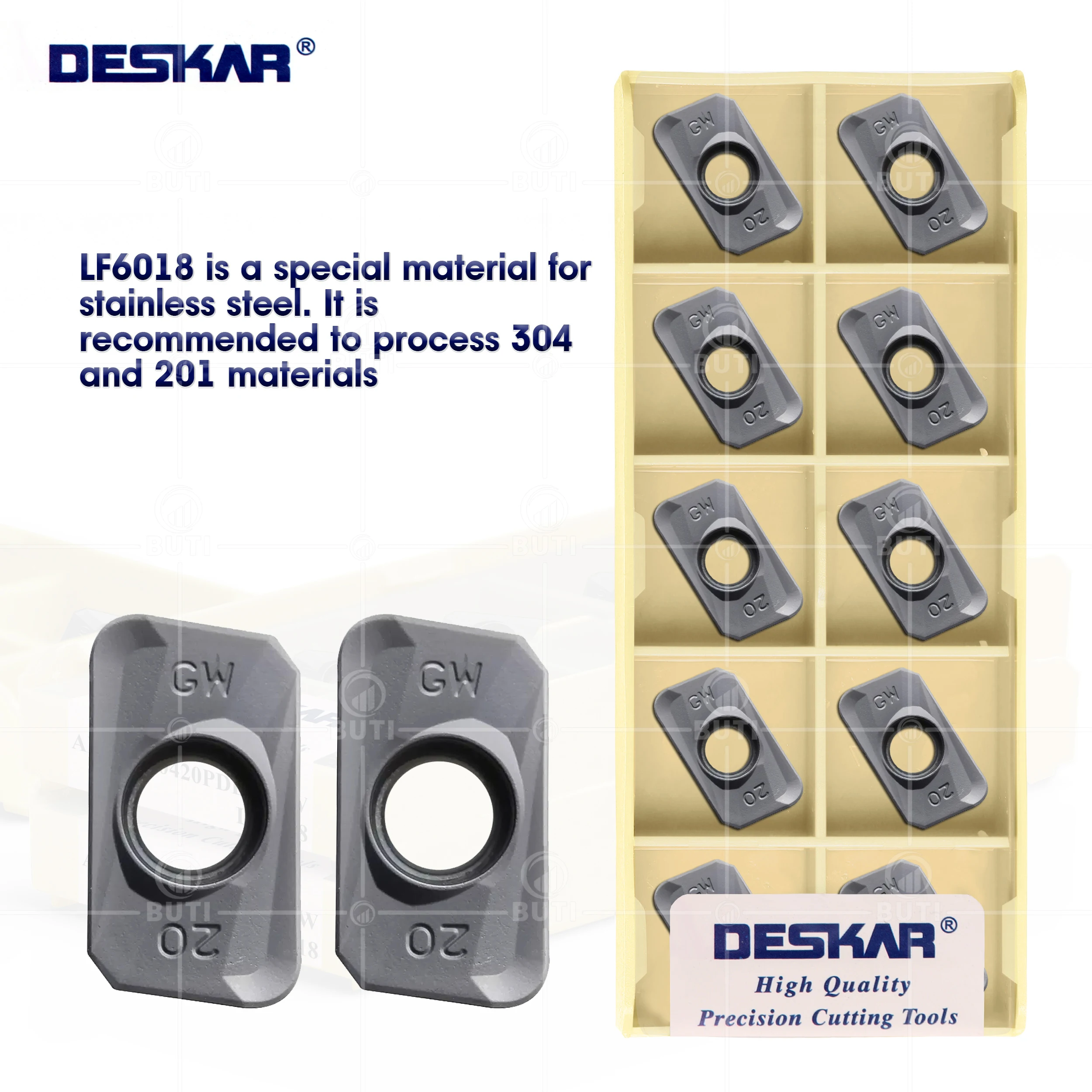 

DESKAR 100% Original APMT160420PDER-GW LF6018 CNC Lathe Tool Milling Carbide Inserts Mill Turning Tools Used For Stainless Steel