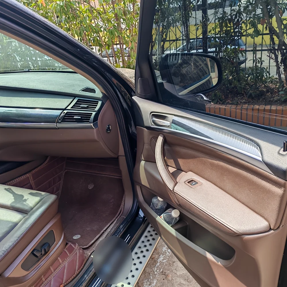 

Для BMW X5 E70 2008-2013 внутренняя центральная панель управления дверная ручка 5D наклейки из углеродного волокна наклейки аксессуары для стайлинга автомобилей