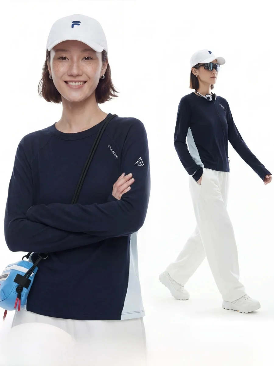 

Wool Splicing Long Sleeve Women's T-shirt Spring Summer Cloud Life Qingyun Casual Breathable Comfortable Shoulder Inse...