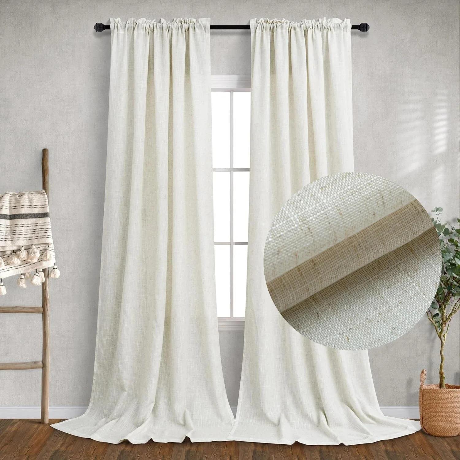310CM Height Custom Made Sheer Curtain Modern Bedroom Living Room Tulle Curtains Faux Linen For Window Curtain Drapes