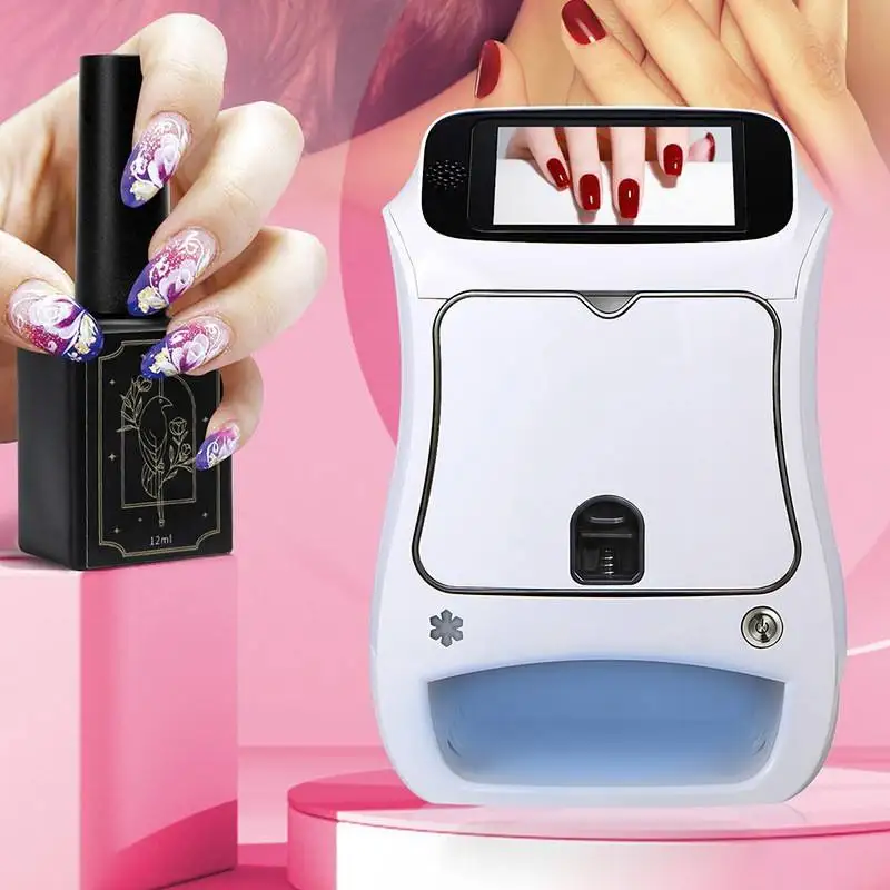 Automatic Smart DIY Digital Nail Art Printer Machine Touch Screen AI Professional 3D Nail Printer