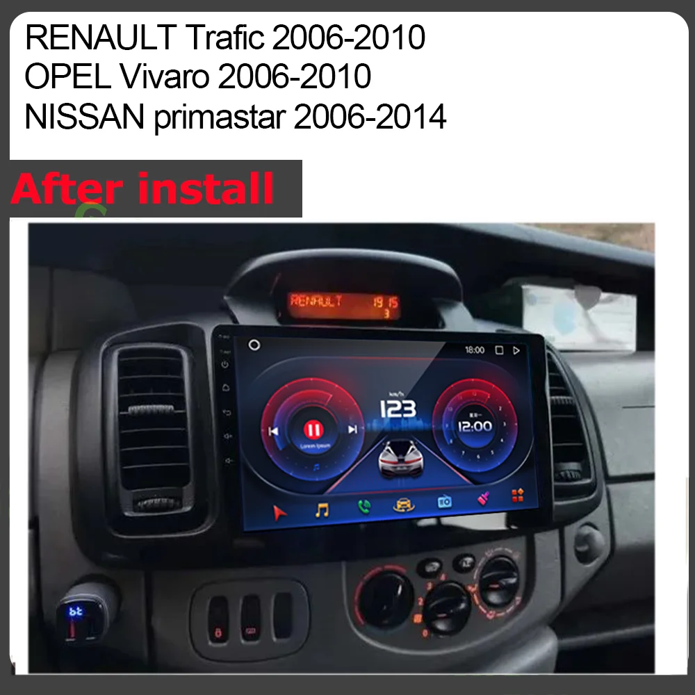 Auto rádio pro renault trafic 2 pro Opel vivaro A pro nissan primastar 2006 - 2014 navigace GPS Carplay Android auto 4G ne 2din