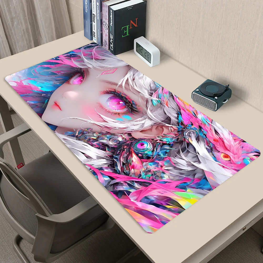 อะนิเมะร้อนสาวผมสีชมพู Mousepad แผ่นรองเม้าส์โต๊ะพร้อม Pad อุปกรณ์เสริมสําหรับเล่นเกม Prime Gaming XXL คีย์บอร์ด Pad