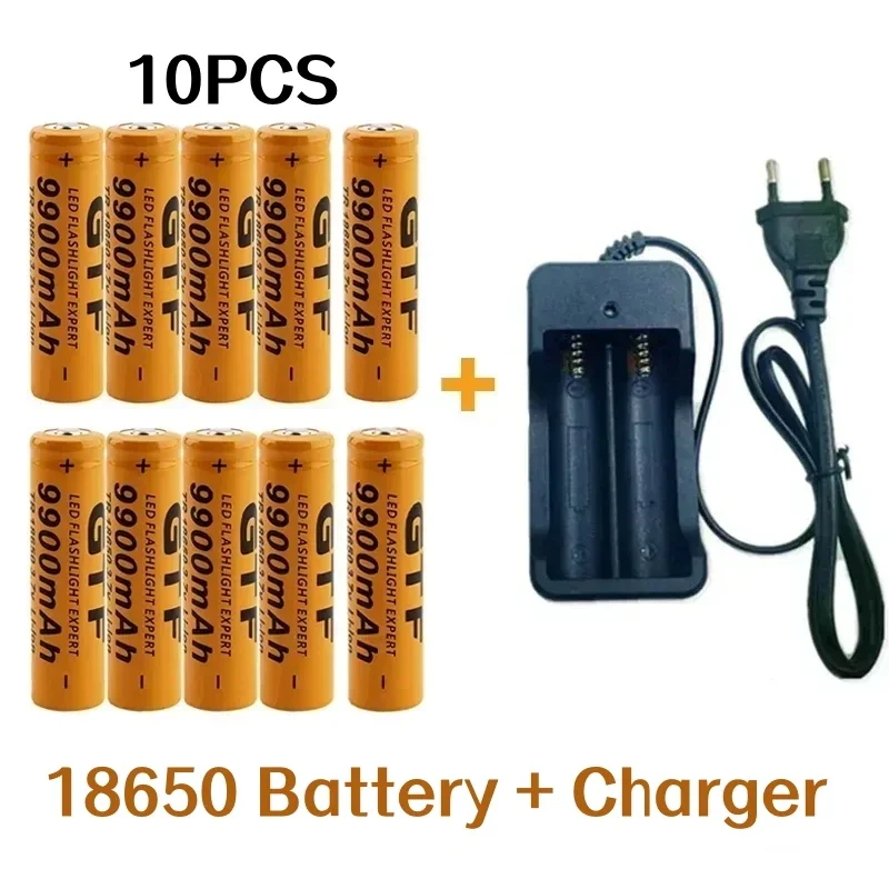 Rechargeable Li-ion Batteries with Charger, 9900mAh, 3.7V, 18650, 2024, Remote Control, Screwdriver, New, bestselling