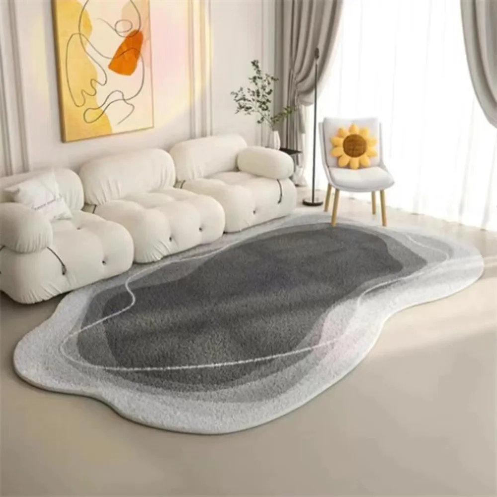 Ins Irregular Shaped Living Room Carpet Gradient Rugs For Bedroom Large Area Fluffy Soft Floor Mat Home Decoration Washable Rug