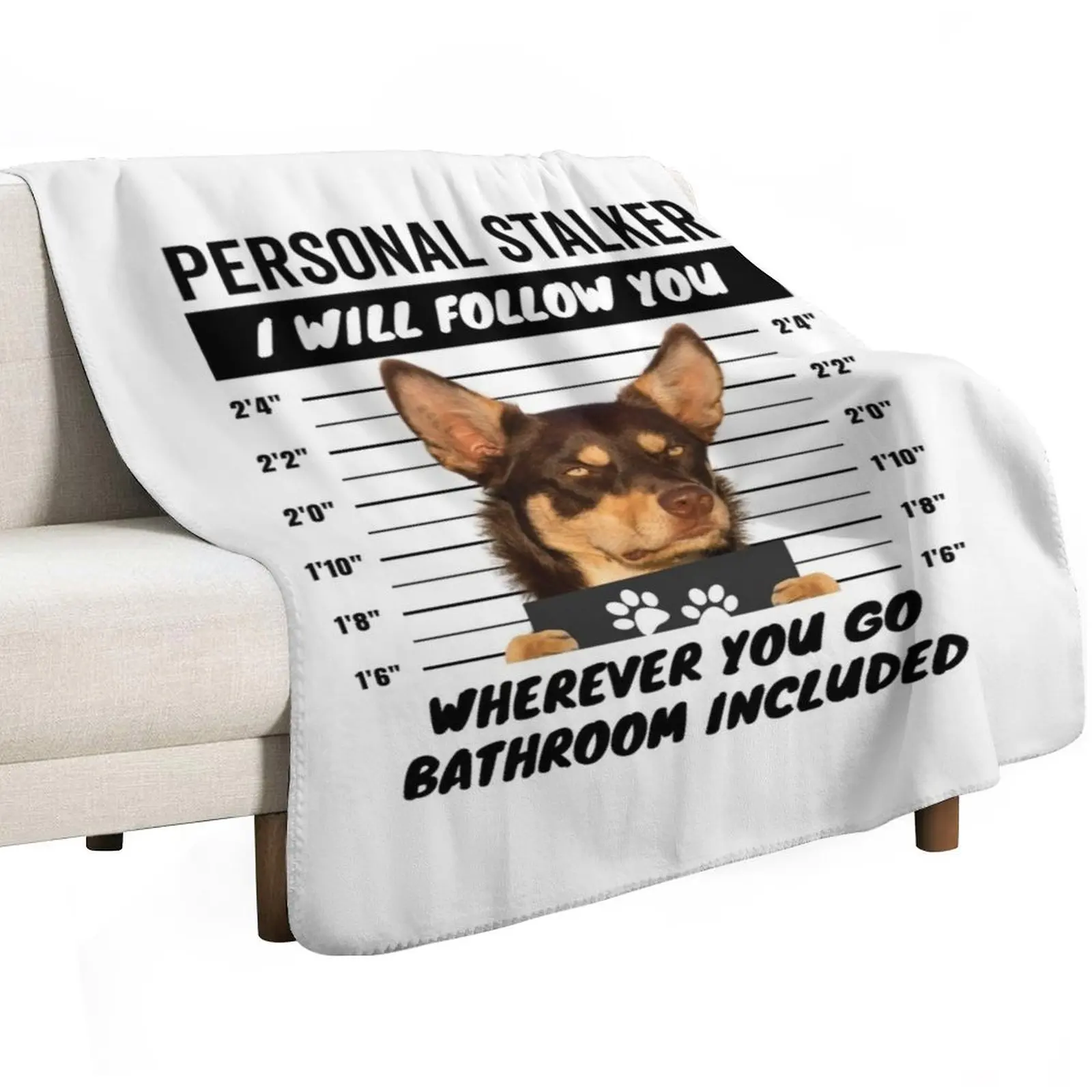 Personal Stalker Dog – Tan Red Australian Kelpie Throw Blanket Travel Decorative Throw for babies Cute Hair Furrys Blankets