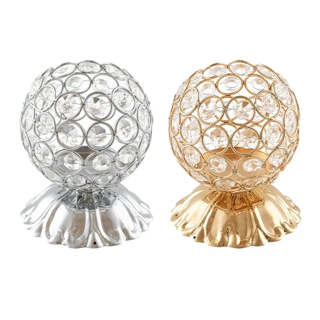 Kristallkugel-Kerzenständer im Vintage-Stil Glas-Kerzenhalter Heim-Ambiente-Beleuchtung für Hochzeitstisch-Dekorationen