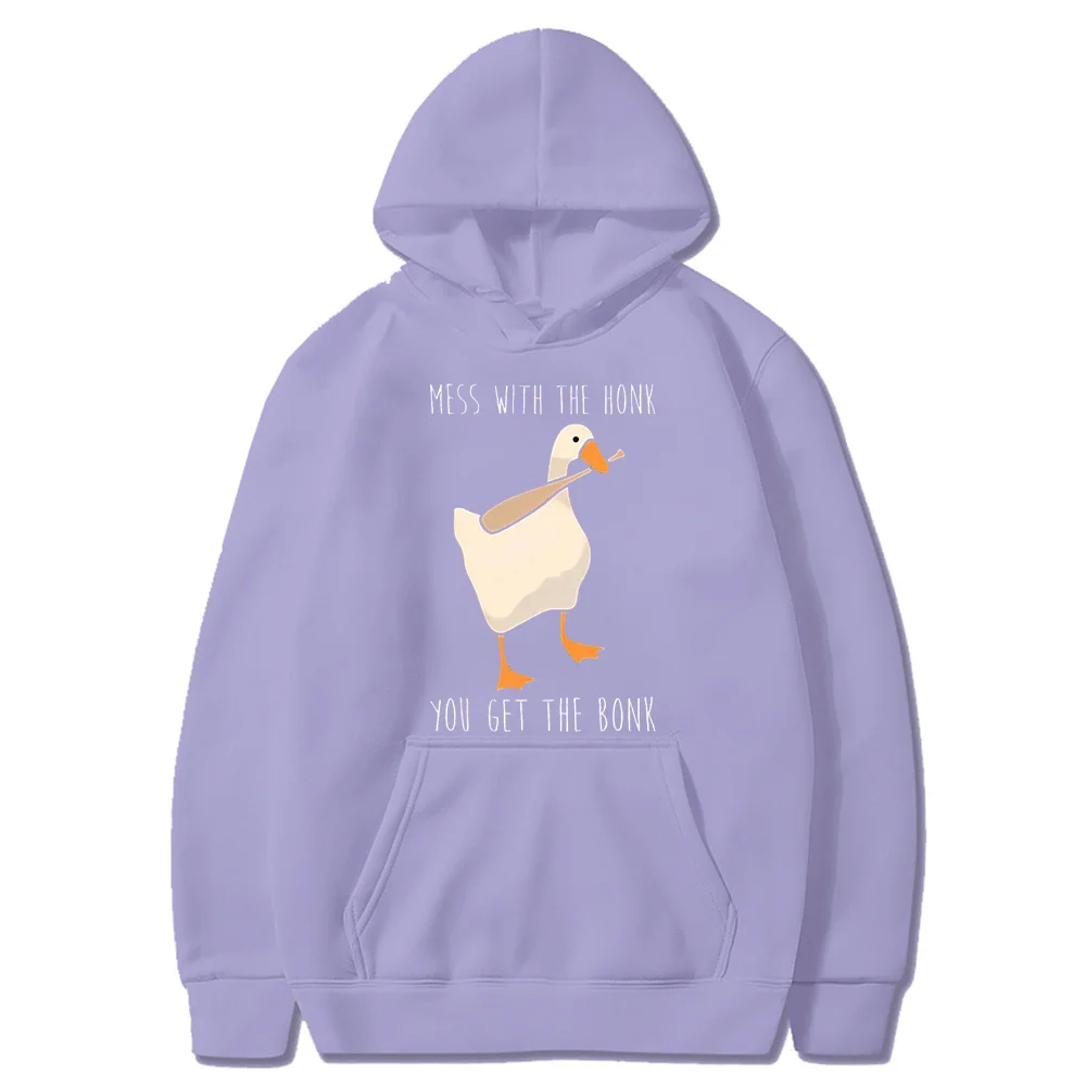 2024 Troublesome Goose Simulator Unknown Goose Creative Fun Game Surrounding Casual Hooded Warm Sweatshirts Instagram Trend