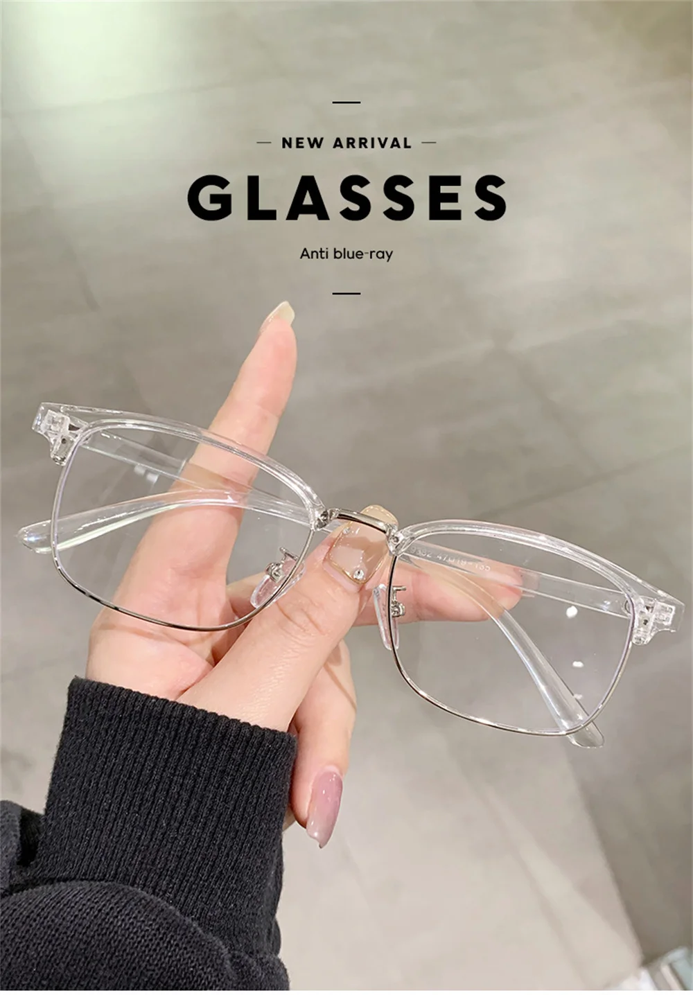 VIVIBEE Klassische Halbrandlose Anti-Blaulicht-Brille für Herren, quadratisch, Ray-Filter, Computer-UV400-Brille für Damen – Detail 1