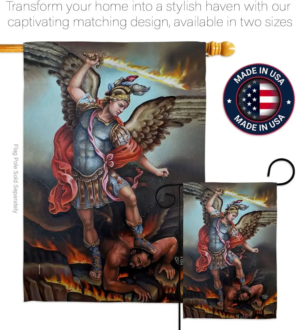 سانت مايكل التغلب على حديقة الشيطان العلم-الإيمان الديني الأمل نعمة السلام حمامة الدين المسيحي عيد الفصح ديكورات منزلية B نانومتر #4