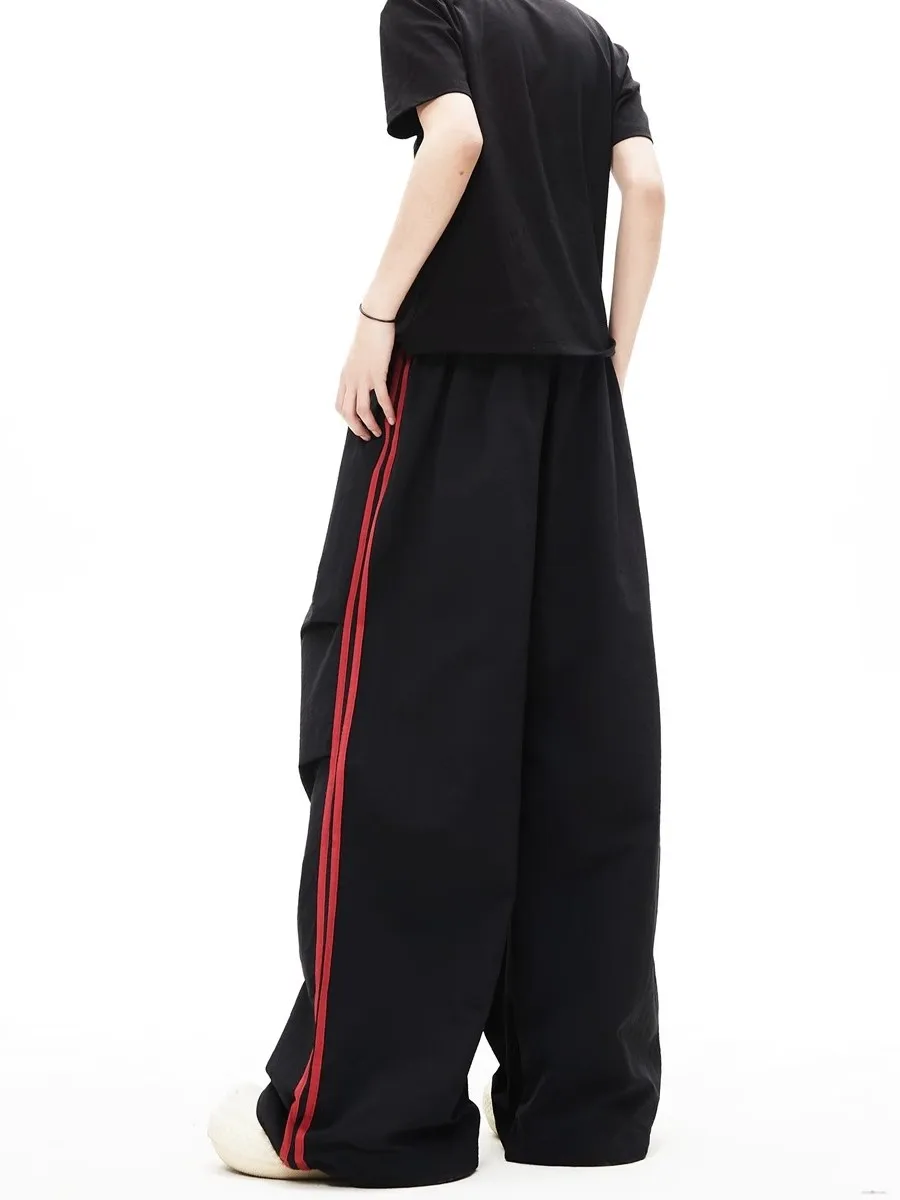 

Ice Silk Qui Dry Wide Leg Workwear Pants Men's Hiphop American Design Folded Cargo Trousers Summer Casual Straight Leg Pants