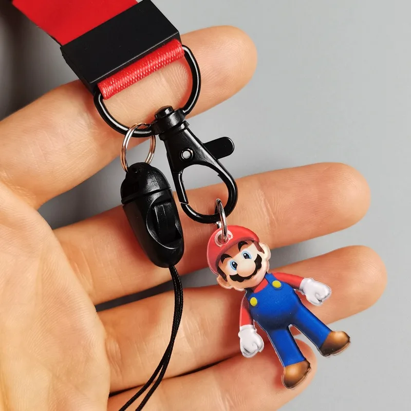 Super Mario Bros Card Holder Anime Lanyard Students License Bus Campus Meal Credit ID IC Case Kids Neck Strap Cartoon Card Cover