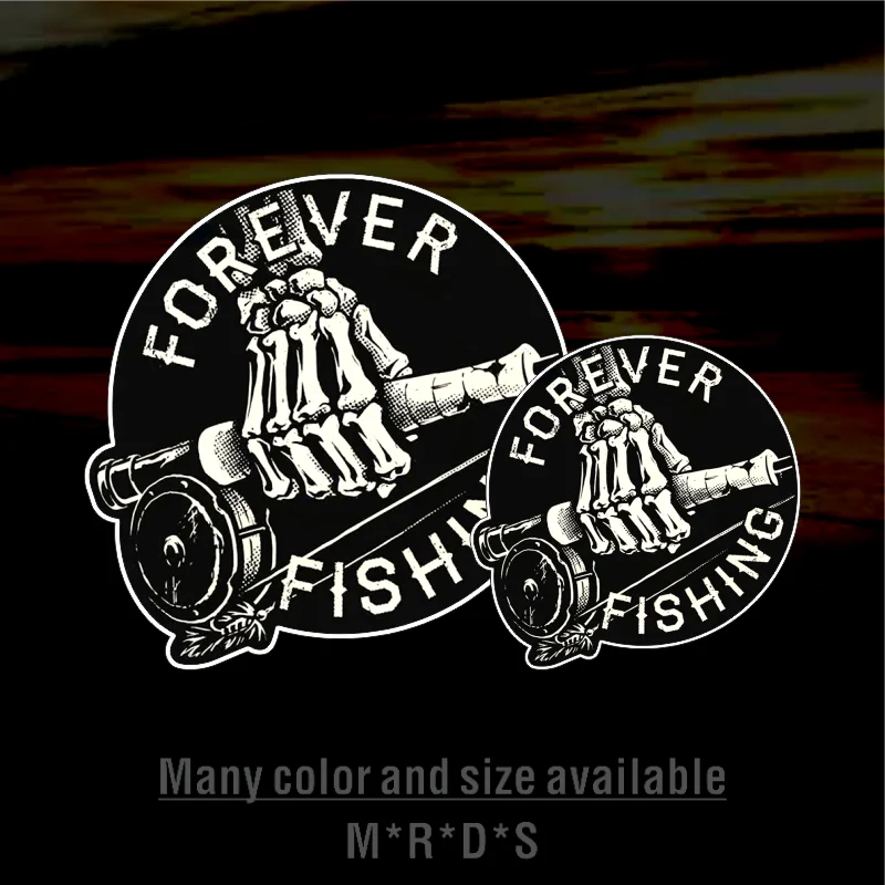 

Forever Fishing Reel Sticker for Tackle Box Toolbox NEVER Tire of Fishing Decal Funny Car Stickers. 13CM