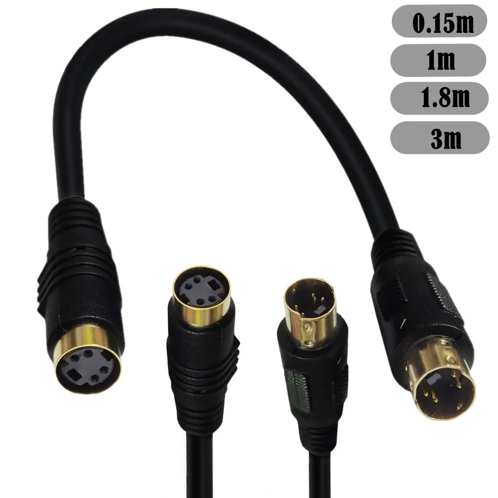 S-Video  4pin Male to Female Cable, S Video to Composite Video Adapter Cable for PC Computer Video AV Projector 1m 1.8m 3m