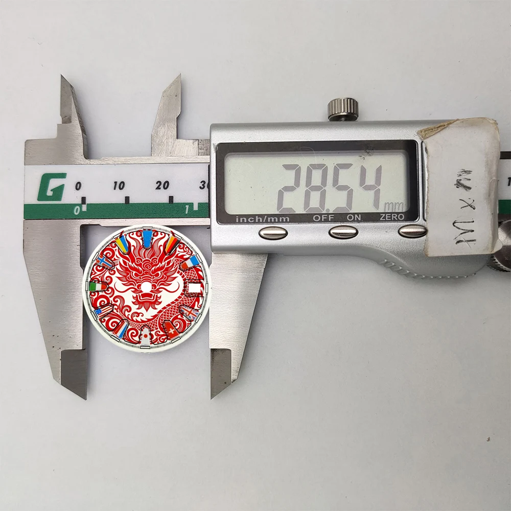 watch NH35 dial 28.5mm Dial NH35 Dial Flag Dragon Colorful Dial NH36 Dial Creative Dial Fit NH35/NH34 GMT Movement Custom LOGO