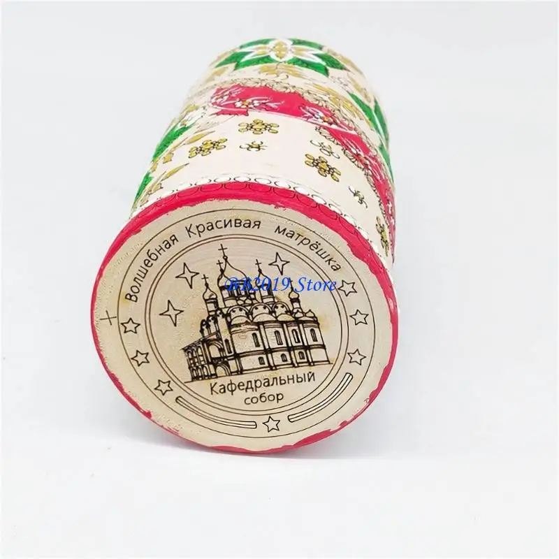 Q0KB 인터랙티브 아트 스태킹 장난감 러시아 중첩 인형 아트 가족 결합 어린이 성장을위한 10 층 나무