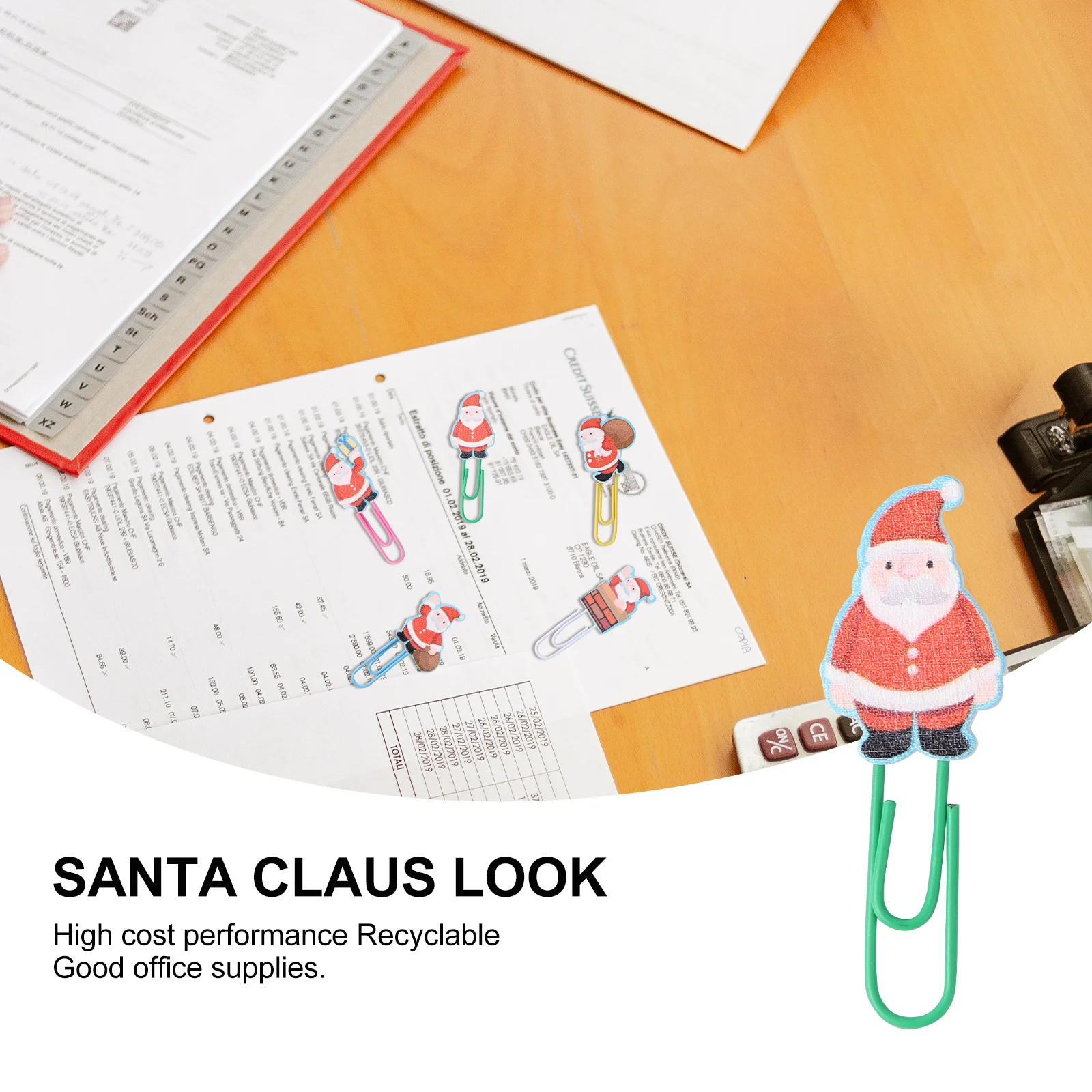 50 قطعة دبابيس ورق سانتا كلوز مقاطع خشبية قوية لمكتب المدرسة الإشارات المرجعية ملف المشابك حامل صفحة الملاحظات دبابيس الورق