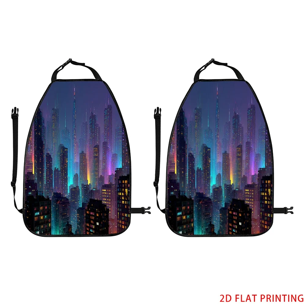 2D Plane Printing 2pcs Backseat Protector Seat Covers Individuation Decoration Animal Friends Pattern Applies To Various Models