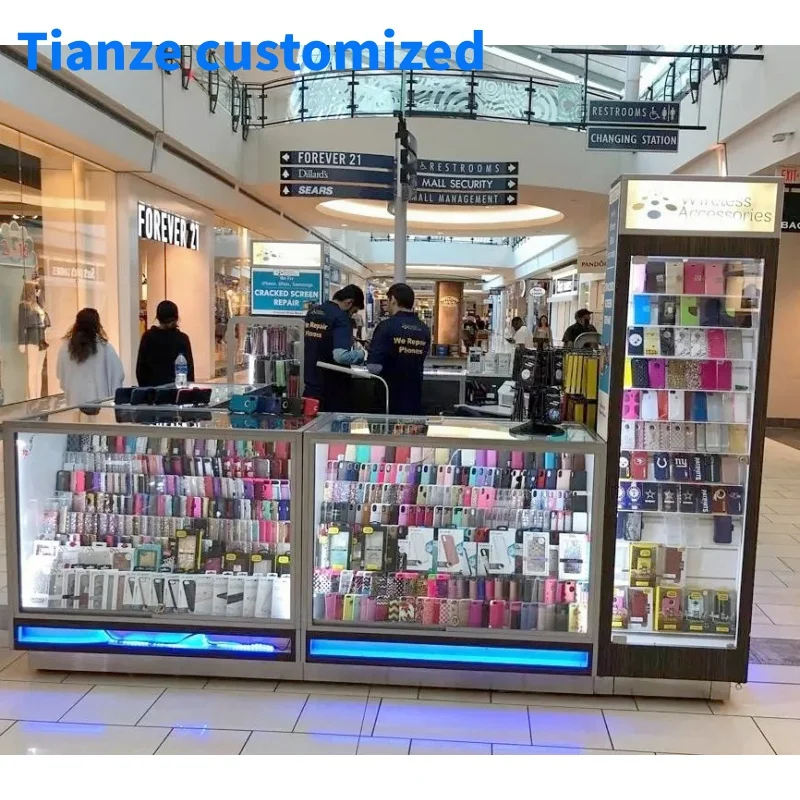 （customized）Modern Mobile Phone  Counter  Phone Repair Kiosk Mall