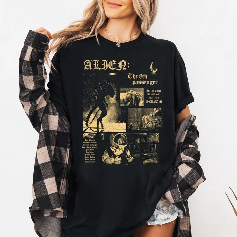 Sci-Fi Horror Alien Movie Shirt: 80s Harajuku