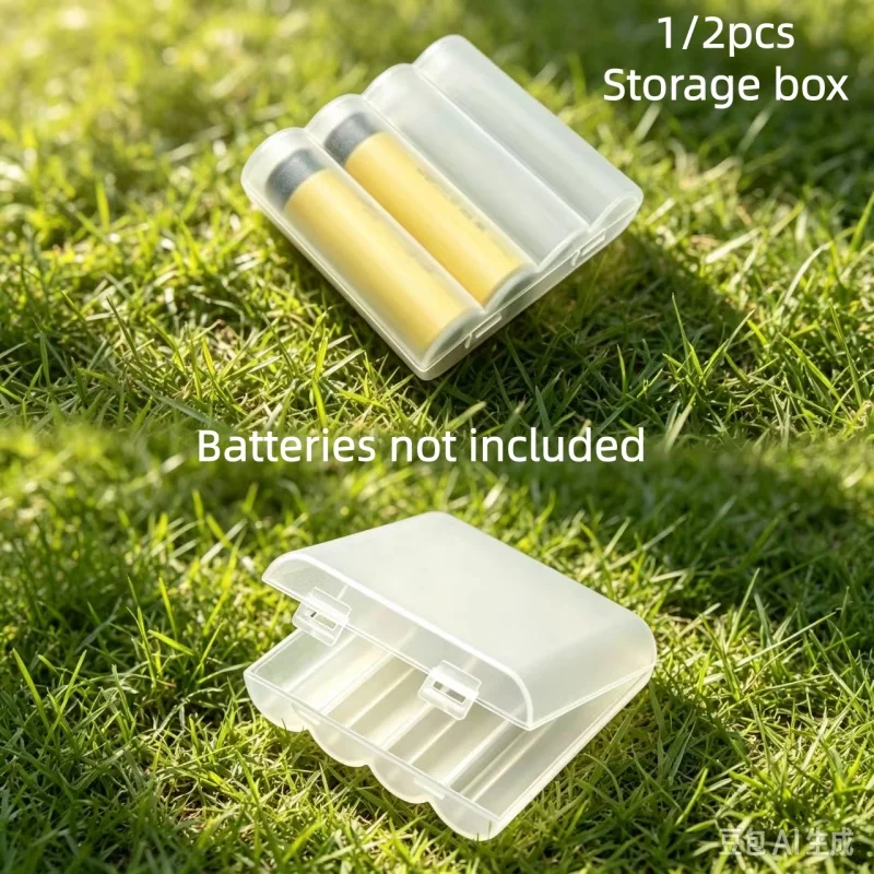 1/2Pcs Battery Storage Case, 4-Slot for 20700/21700 Batteries, Thickened Material, Sturdy & Practical, Batteries Not Included.