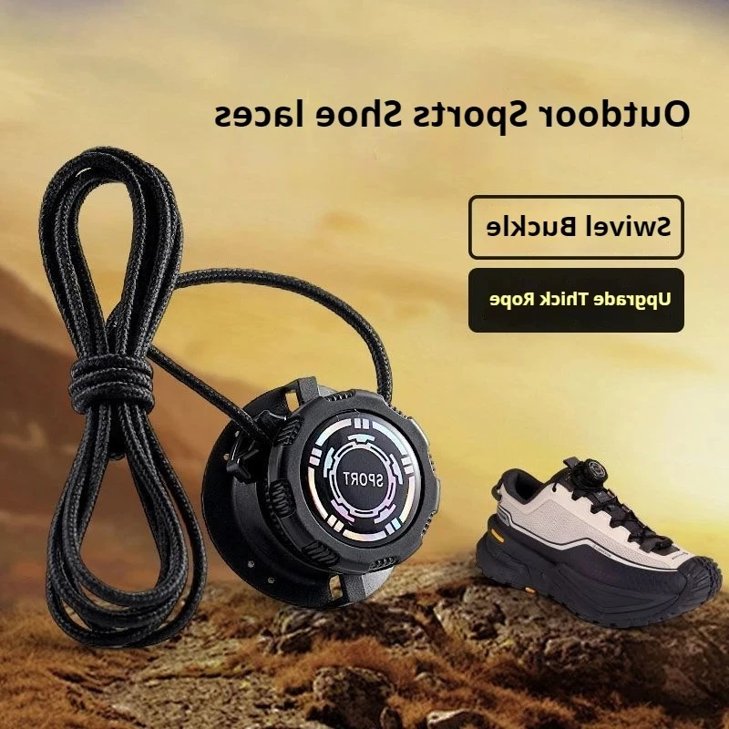 Automatische Schnürsenkel mit drehbarer Schnalle, einfache Installation, keine Krawatte, dickes Seil, Outdoor-Sneaker, Schuhzubehör