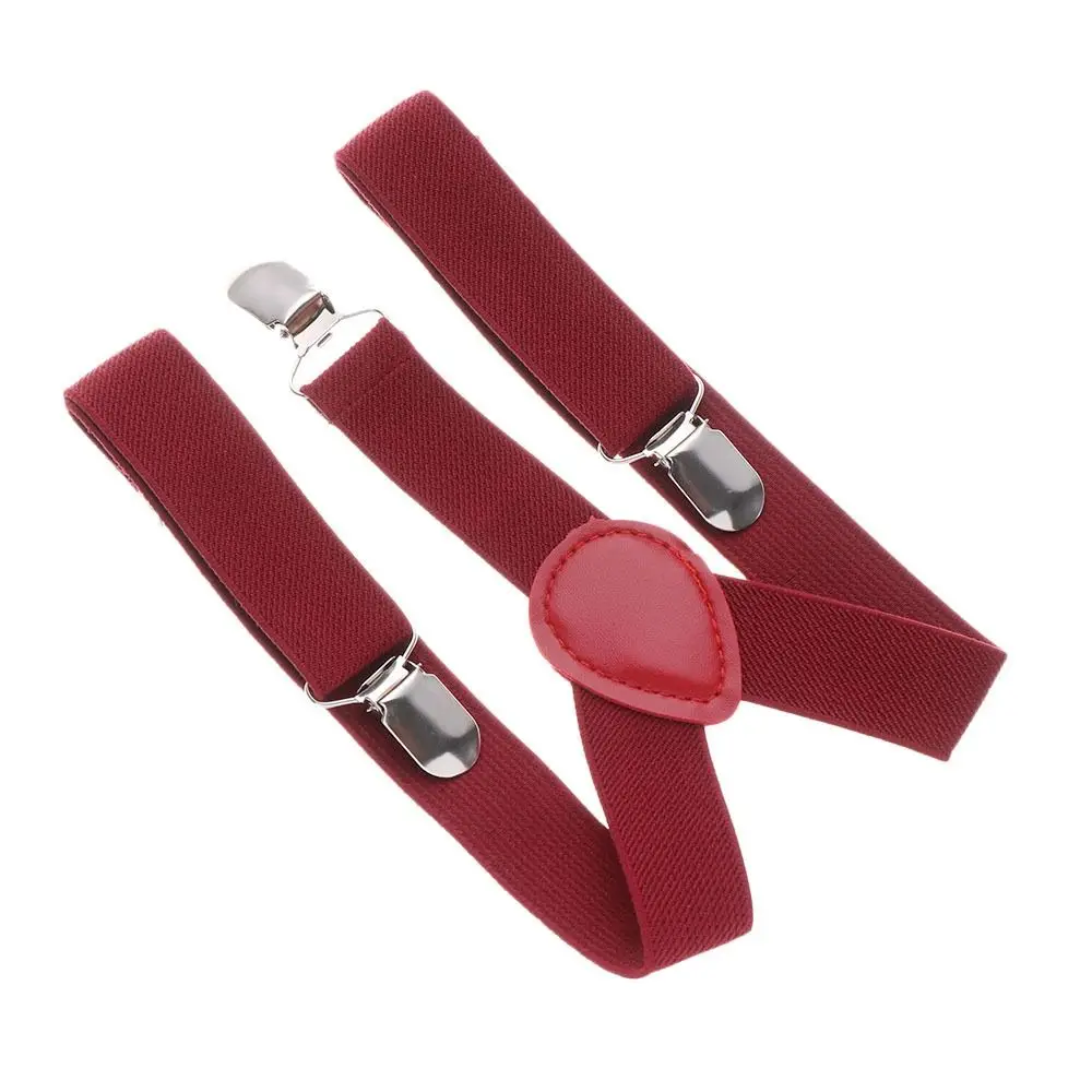 Accessories For Girls Solid Color Strap For Boys For Children Bow Tie Hanging Pants Clip Suspenders Clips Tie Suspenders Set