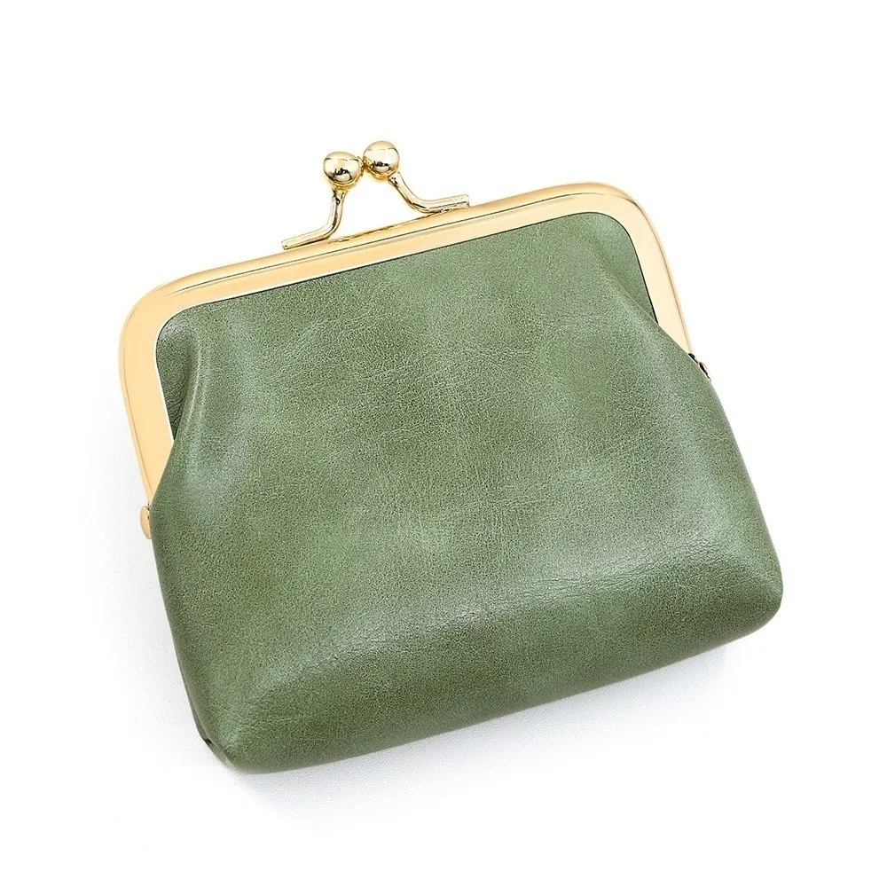 New Candy Colored Ladies Coin Purse PU Leather Buckle Design Short Coin Bag Waterproof Cash Pocket for Women Girls