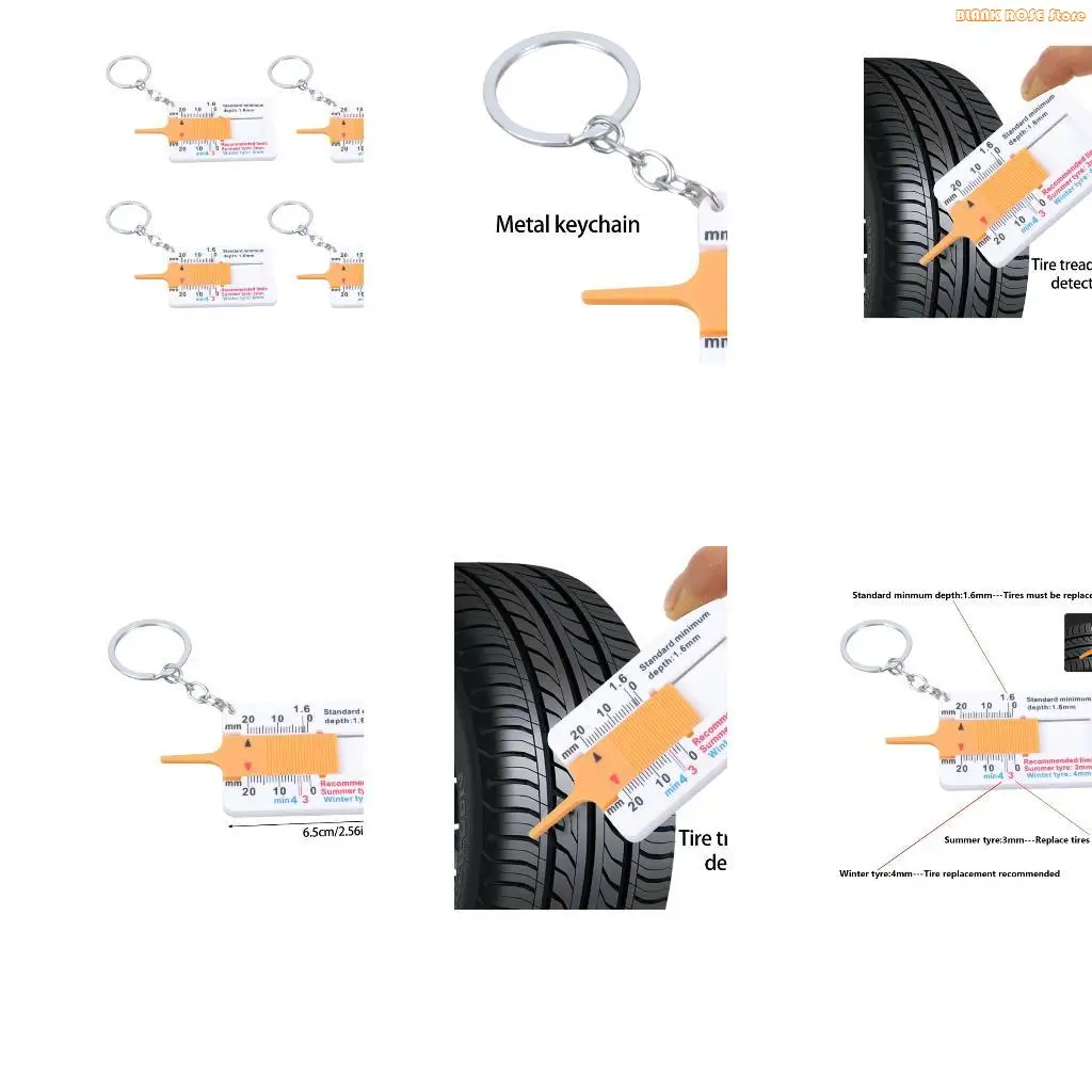 K1AE 4PCS Łatwe przenoszenie opon kroczy manotne narzędzie do pomiaru samochodowego Wyświetlacz skali cyfrowej łatwy do dla