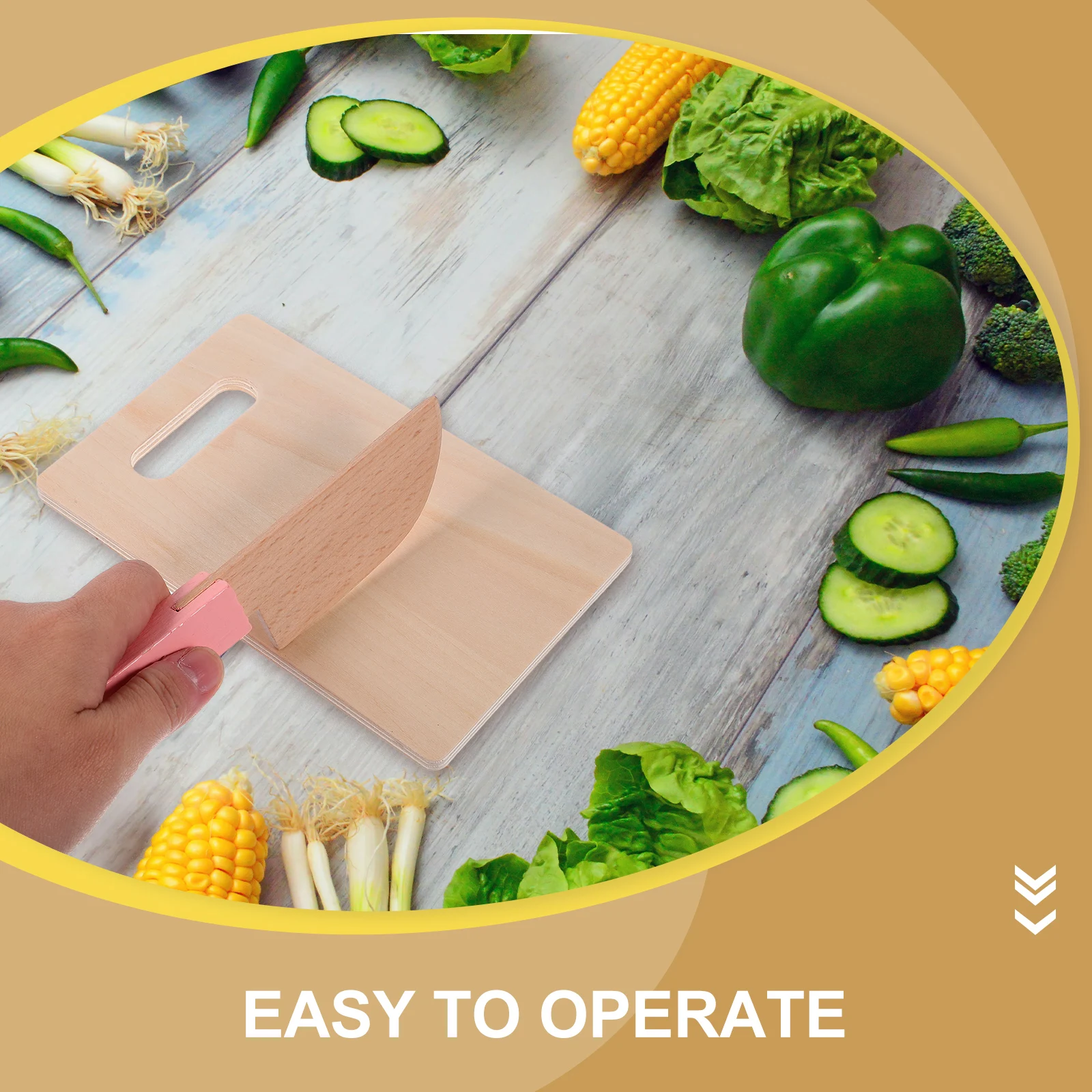

1 set Simulated Kitchen Cutting Board Kids Learning Toy Wooden Knife Appliances for Child Safe Play Kitchen Game Home Toy Wood