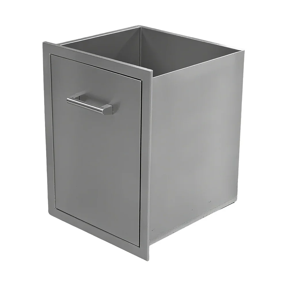 SUS 304 Stainless Steel Single Classic Series Pull-out Trash Can Drawer Outdoor Kitchen Cabinet  BBQ Island Barbecue Accessory