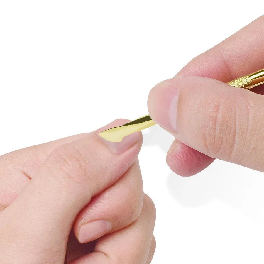 2 way gold color cuticle pusher, manicure spoon, nail art, dead skin tip, 1 part