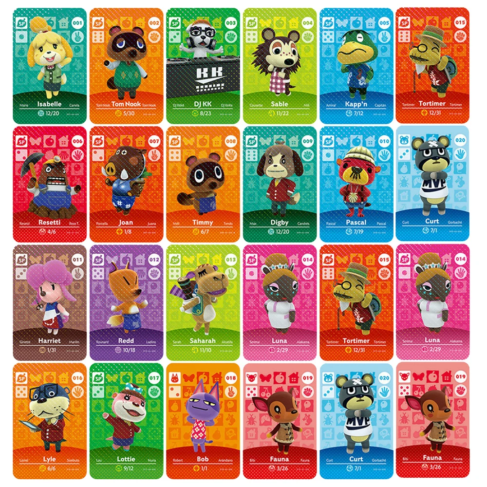 Karta Animal Crossing New Horizons do gier NS Amllbo Switch/Lite Card NFC Karty powitalne Seria 1 (001 do 037)