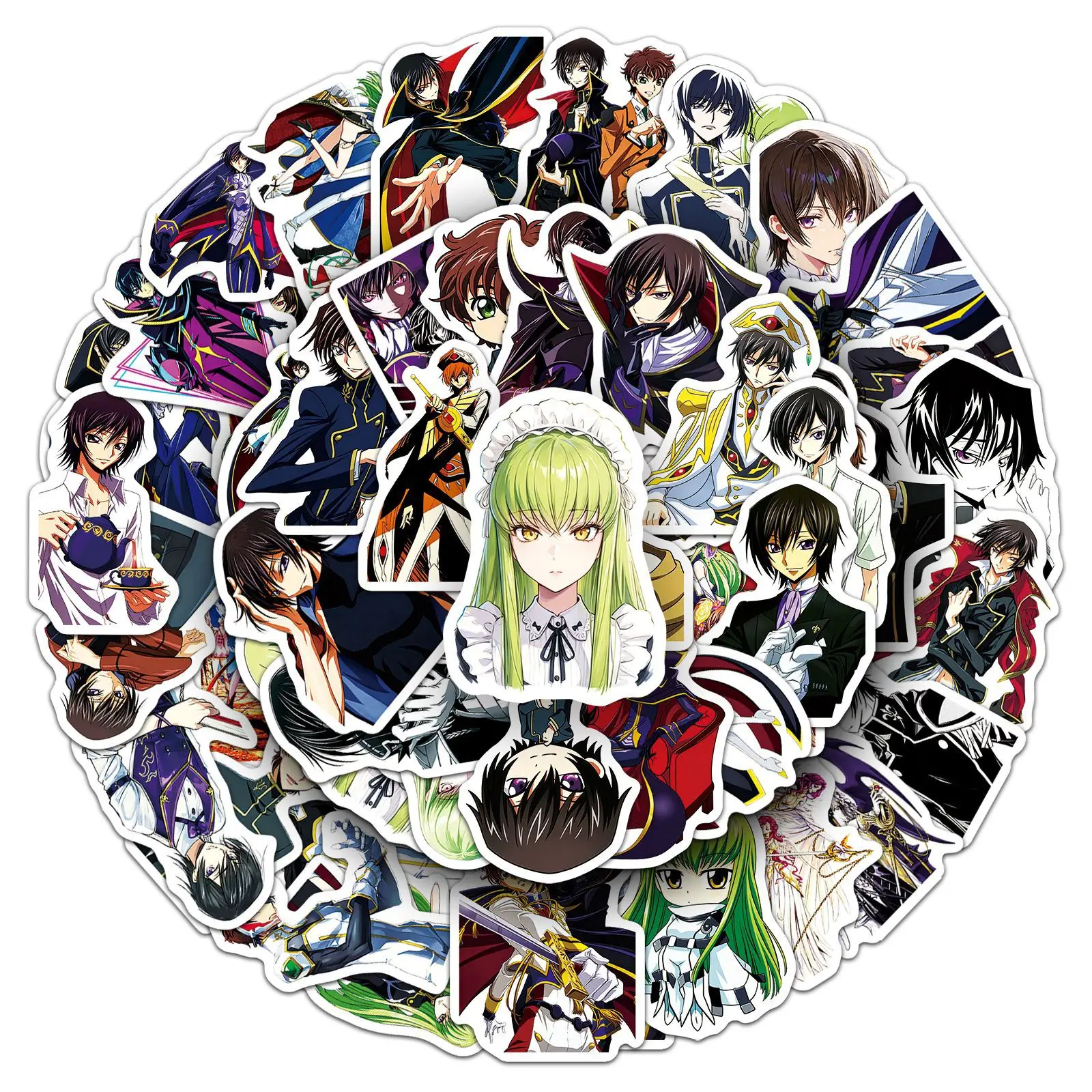 10/50PCS Japanese Animation CODE GEASS Lelouch of the Rebellion Stickers Cartoon Role Graffiti Decoration Notebook Mobile Guitar