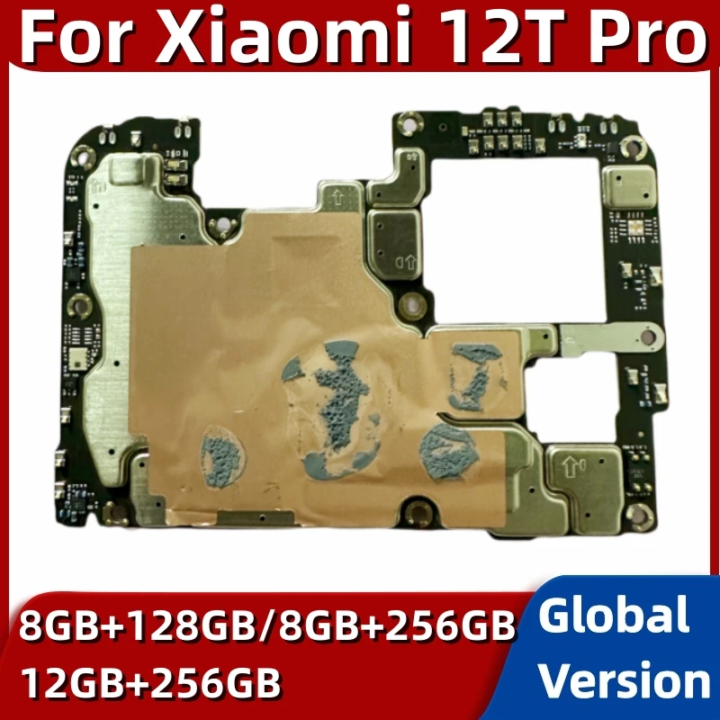 Motherboard for Xiaomi 12T Pro, 128GB, 256GB, Unlocked Mainboard, Global Version, Main Circuits Board with Google Installed