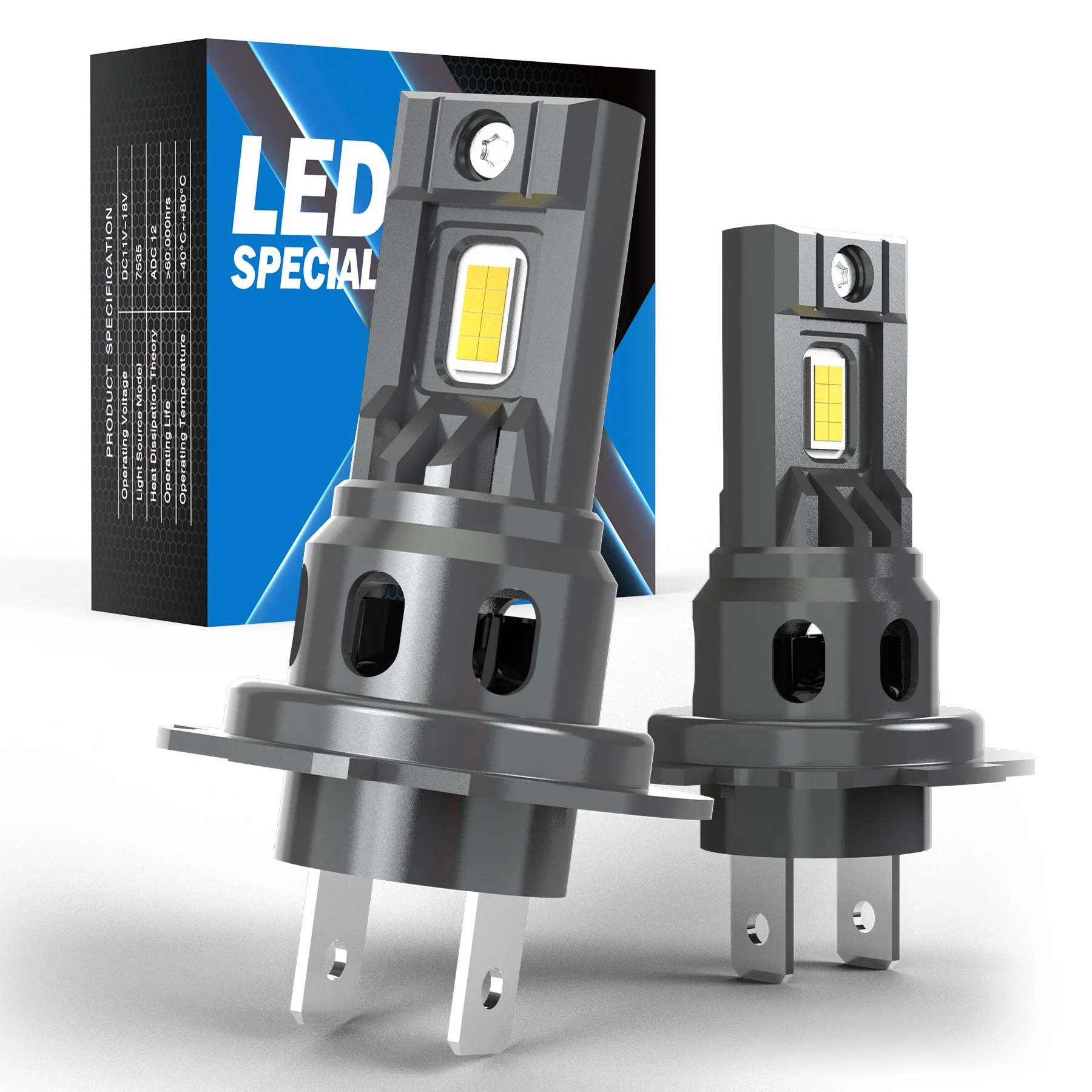 2 Pieces of H7 Led Headlight Bulbs Super Bright High Beam Headlight Low Beam Plug and Play Turbo Diode DC12V 2026 New Arrival