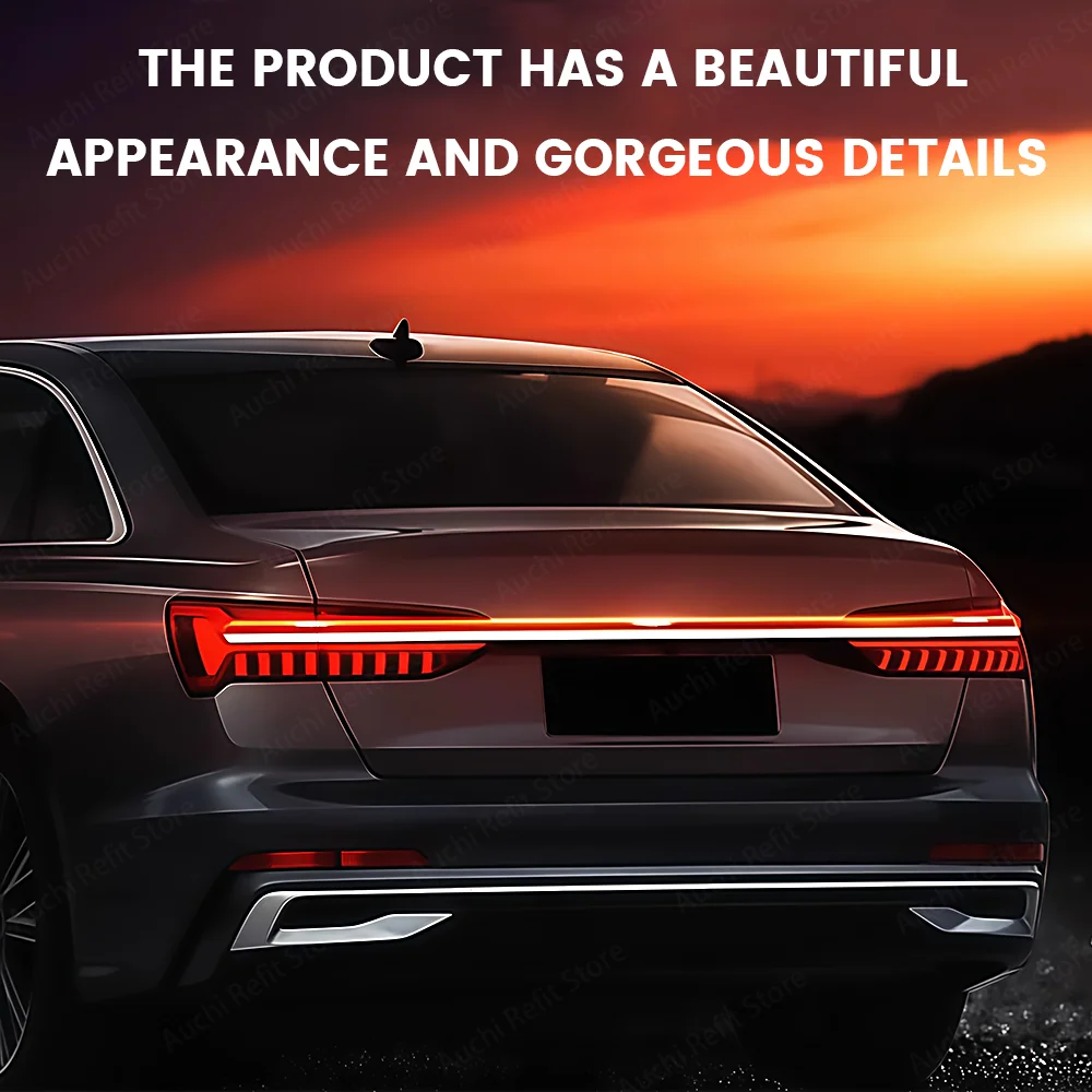 Dynamic Flowing Light Tail Lamp For Audi A6 A6L C8 Car Tail Light 2019-2024 Upgrade Brake Light Rear Bumper Taillamps Tail Lamp