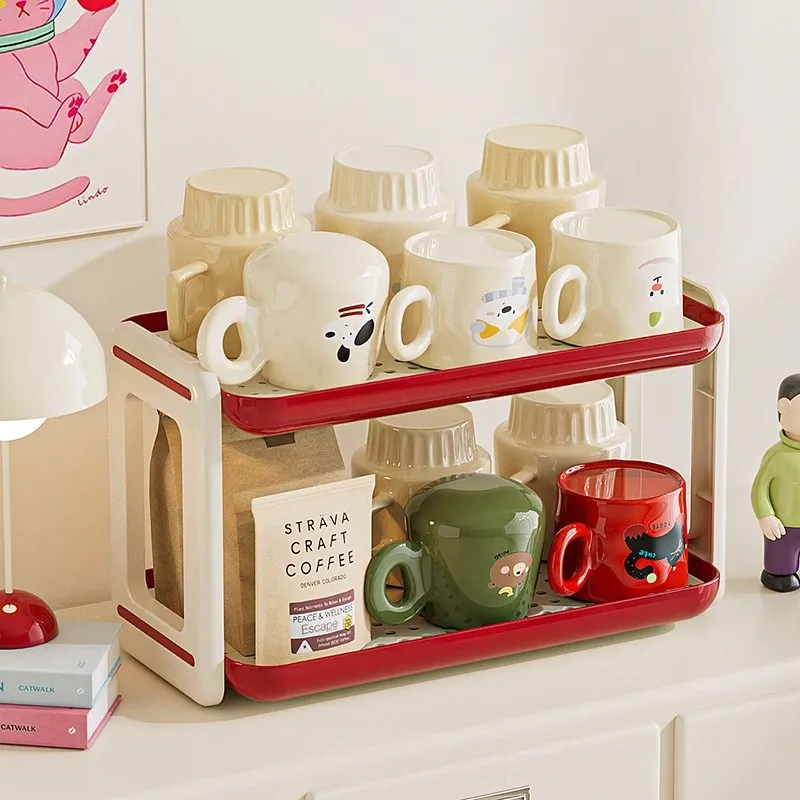 

Multi-Functional Home Organizer Creative Trendy Plastic Cup Holder Kitchen Ra Tea Cup Storage elf Draining Cup Stand