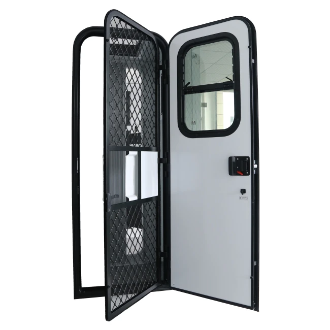 Passenger Side & Driver Aluminum Alloy Frame RV Camper Trailer Caravan Door With Sliding Window & Single-point Lock