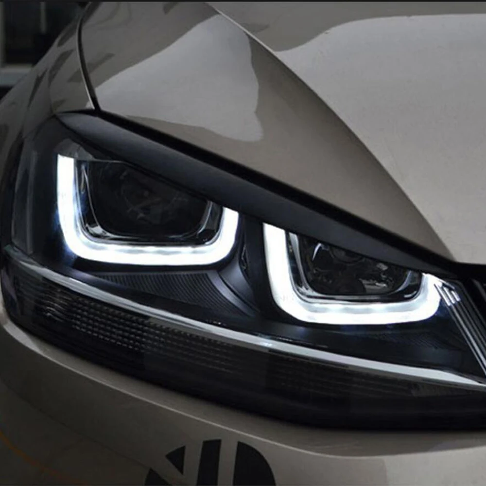 

2 шт. фары, веки для бровей, ABS хромированная накладка для Volkswagen VW Golf 7 MK7 GTI R, аксессуары для стайлинга автомобилей