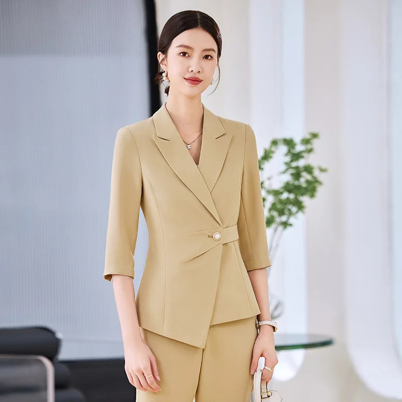 High-End Business Suit Women's Spring and Summer Thin Fashion Temperament Goddess Style Hotel Manager Formal Wear Western Half S