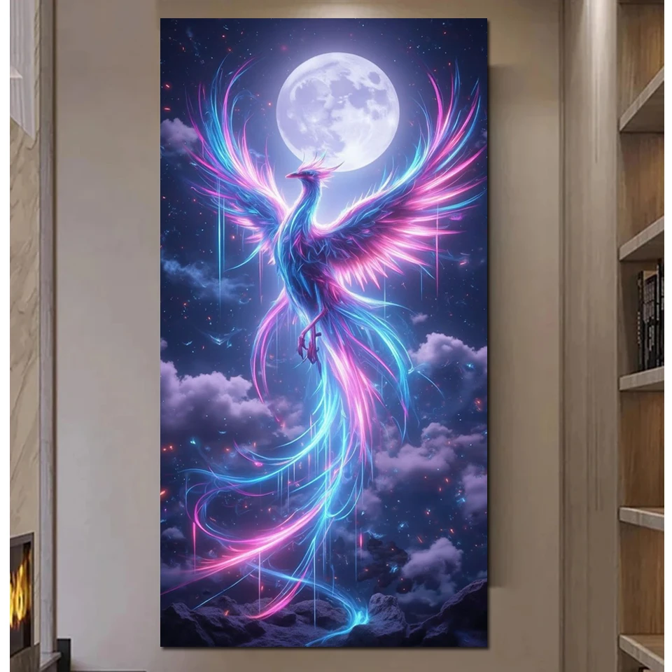 

DIY алмазная живопись Новое поступление мифическое животное Феникс Луна вышивка крестиком мозаика полная квадратная алмазная вышивка Настенный декор