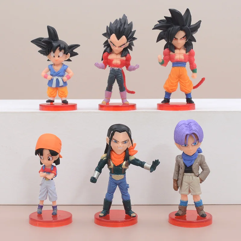 

6Pcs/Set 9CM Dragon Ball GT Figure Son Goku Super Saiyan 4 And Pan PVC Model Dolls Toys Collectible Decor Ornament Kids Gift