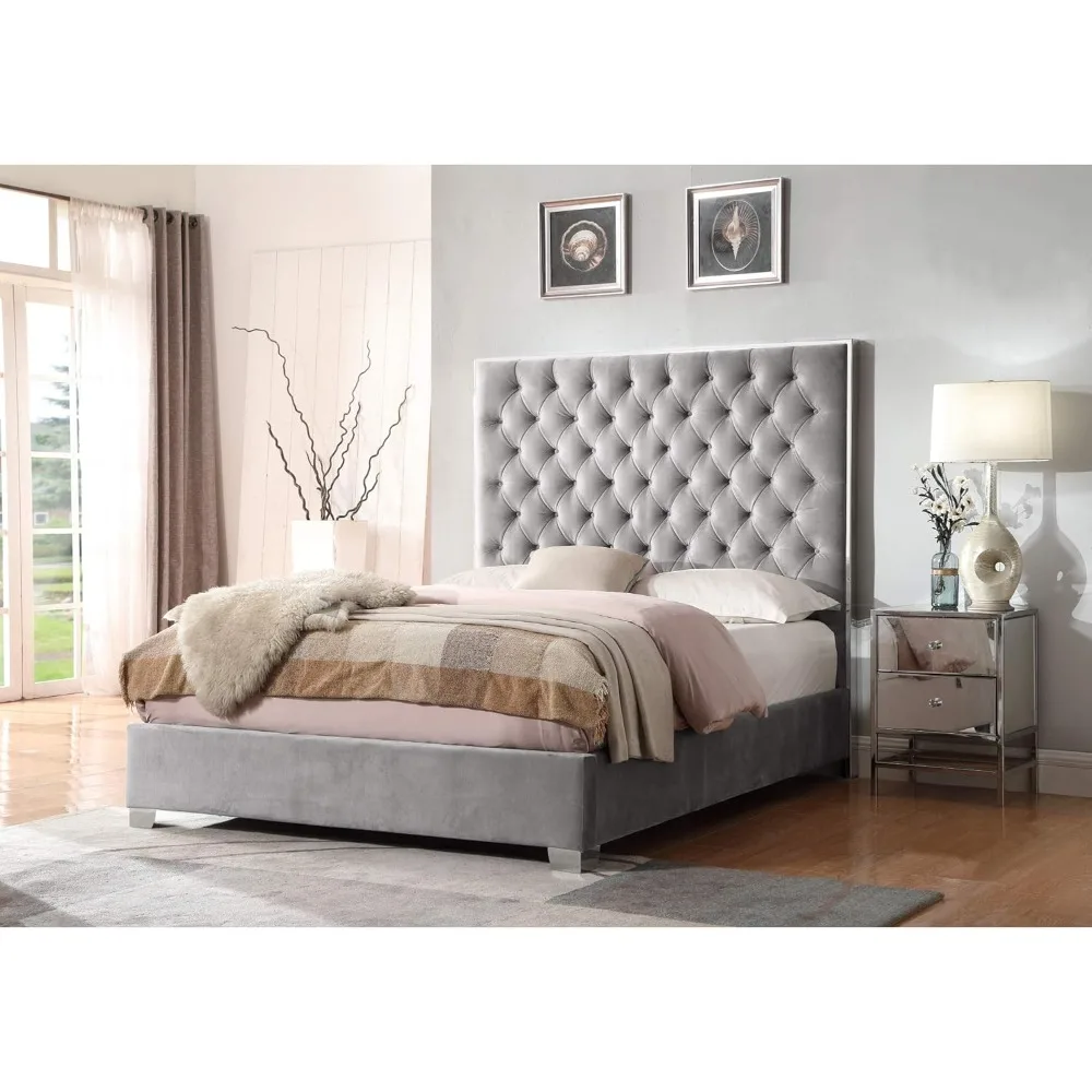 Wallace & Bay James Upholstered Bed, King, Gray