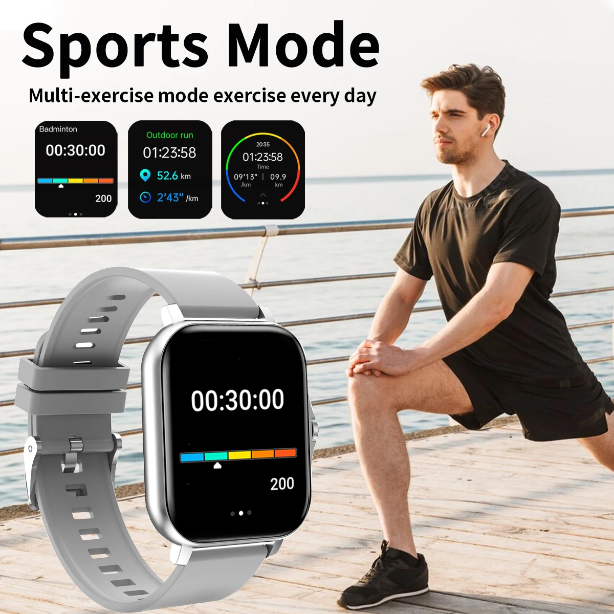 Reloj inteligente, llamada inalámbrica/dial, modo Multideportivo, adecuado para hombres y mujeres, relojes deportivos, para iPhone/android