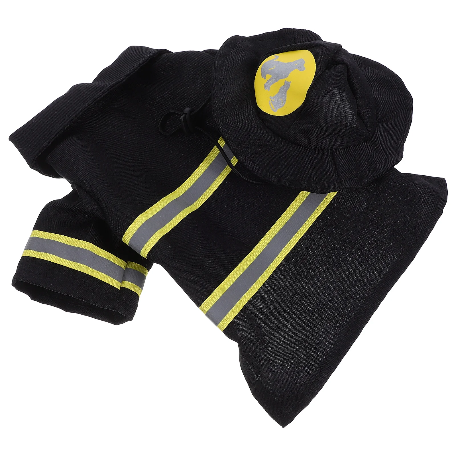 

S Black Pet Clothing Firefighter Uniform Shape Great for Festive Feelings and Cold Protection Pet Dog Clothes Transformed Coat