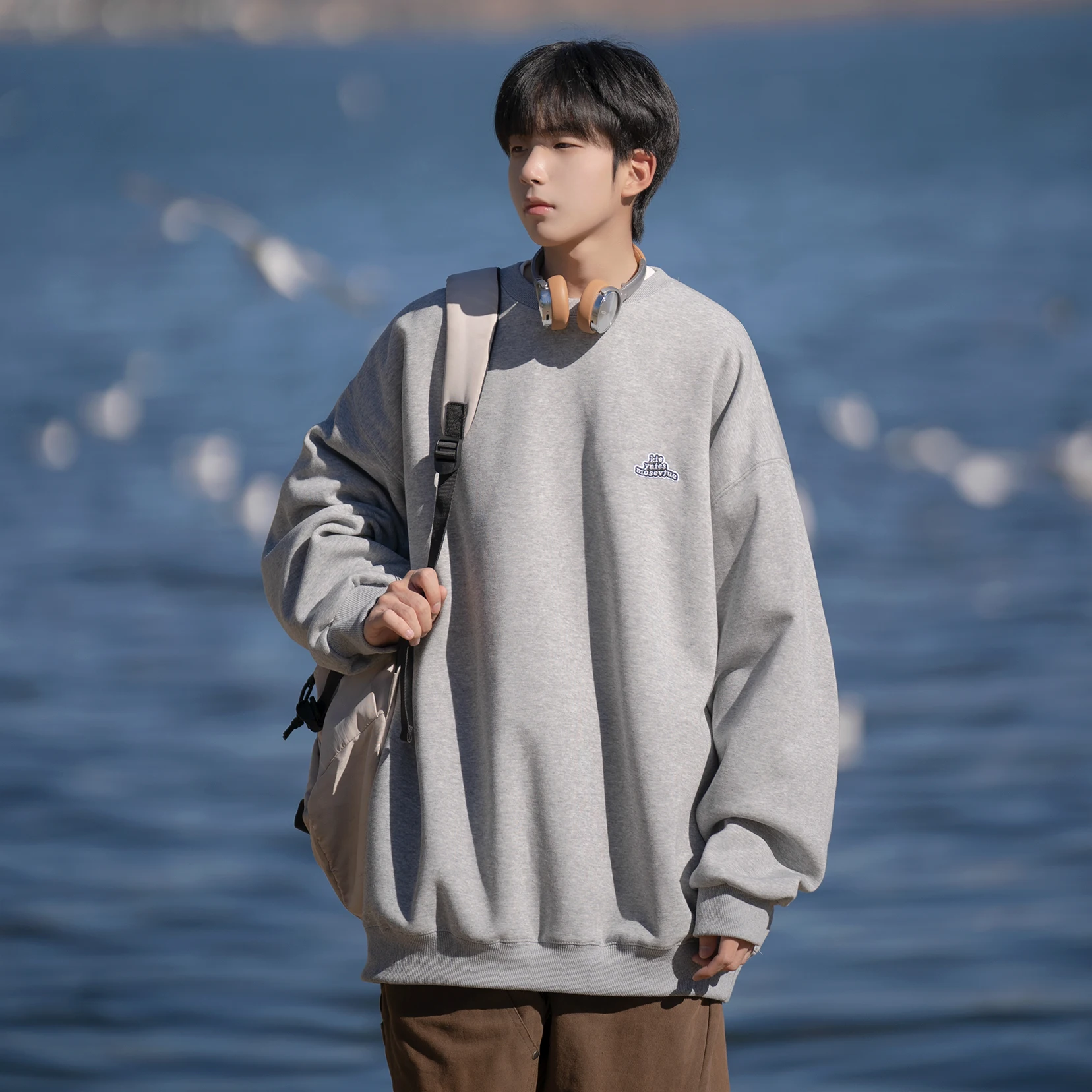 

Loose Fit Long Sve round Ne Bla Sweatirt Trendy Streetwear y Sle Spring Autumn ex Comfortable Versatile ...